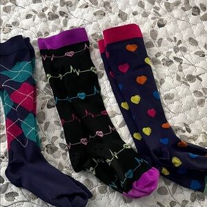 Colorful Women's compression Socks Set of three